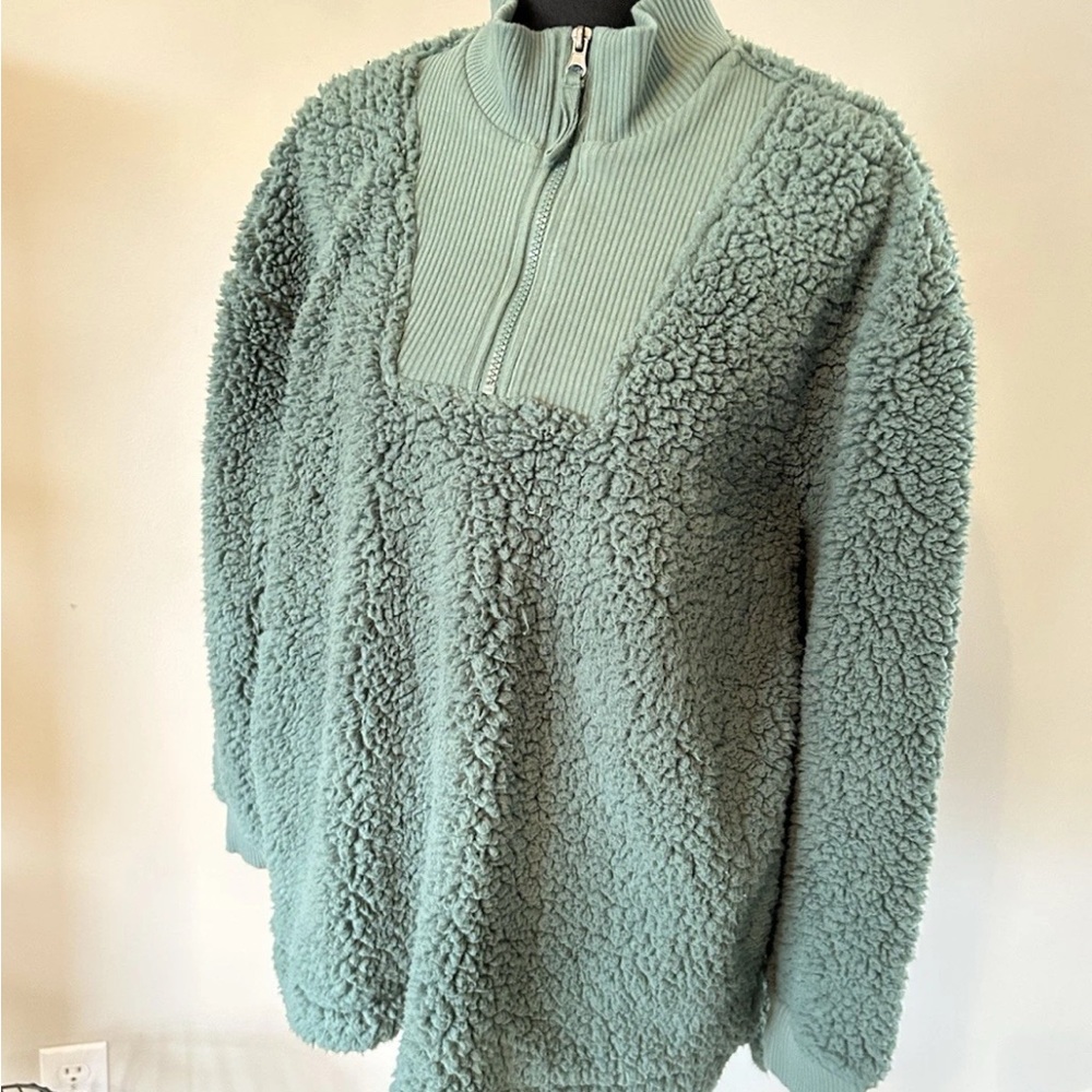 Maurices Sage Green Sherpa Turtleneck Sweater